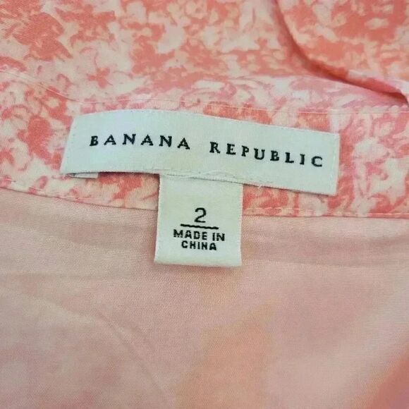 Banana Republic Women's Pink Floral Silk Lined A-Line Skirt - Picture 10 of 12